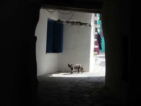 Vieille ville de Chóra, à Naxos, plus grande et plus haute île des Cyclades, avril 2012.