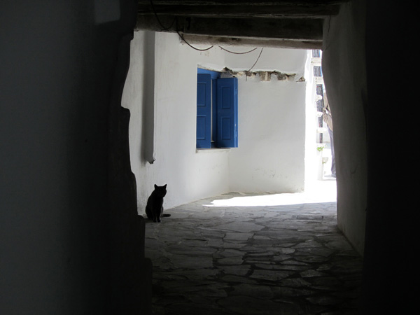 Vieille ville de Chóra, à Naxos, plus grande et plus haute île des Cyclades, avril 2012.