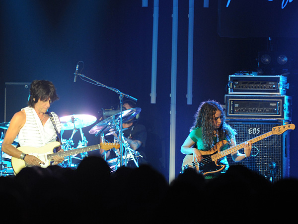 Montreux Jazz Festival 2009: Jeff Beck, July 17, Miles Davis Hall. Jeff Beck guitar, Tal Wilkenfeld bass, Jason Rebello keyboards, Vinnie Colaiuta drums.