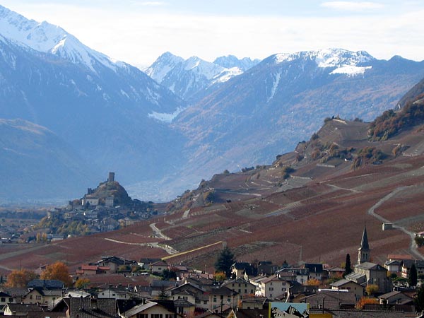 Paysage d'automne au Valais, près de Leytron.